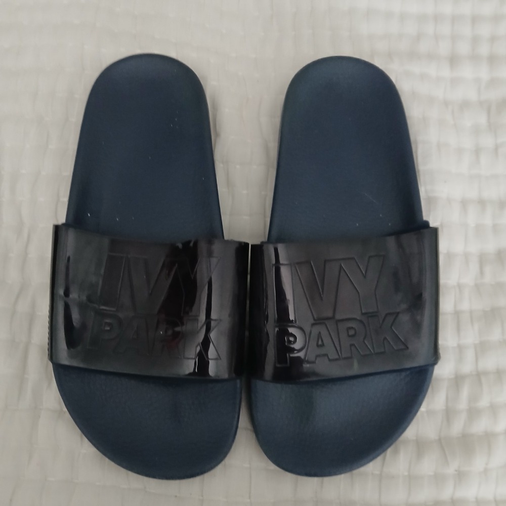 Ivy Park Black Slides Sandals‎ Shoes Size 6